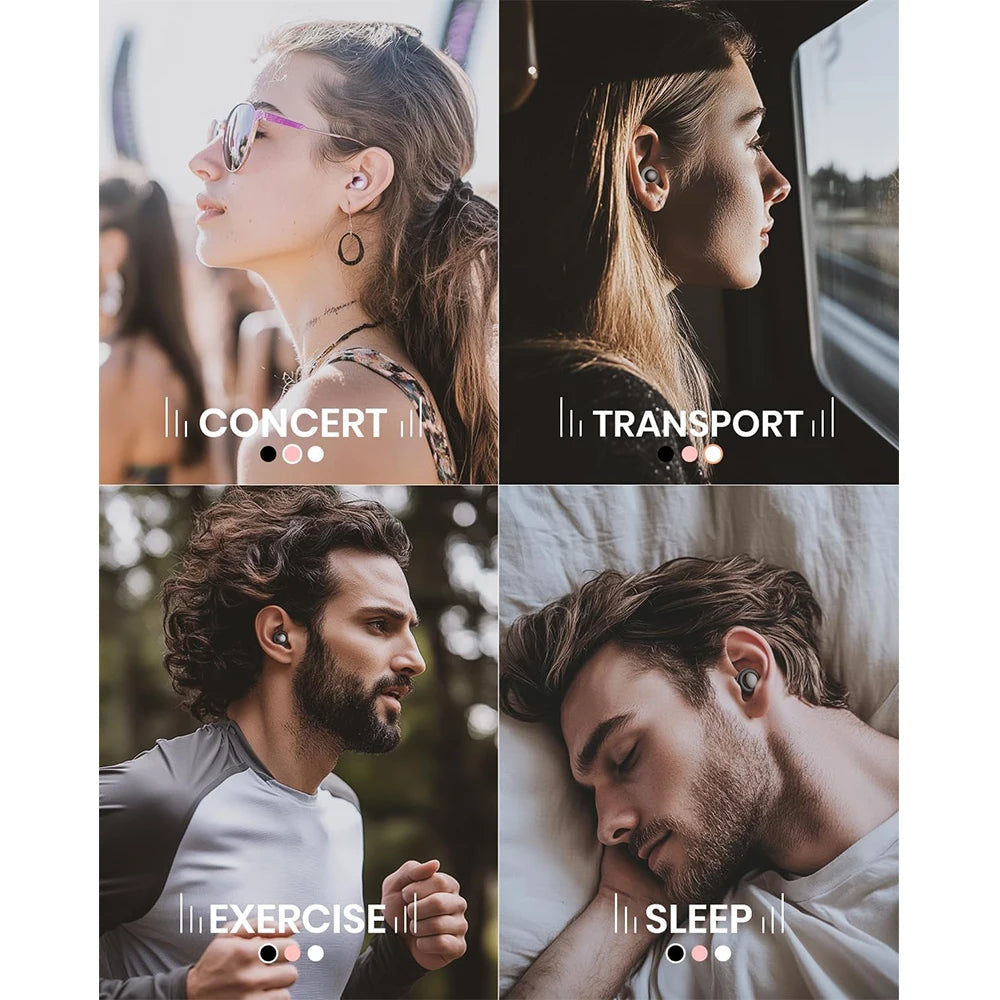 Soft Silicone Sleep Earplugs – 25 dB, 8 Sets of Ear Tips