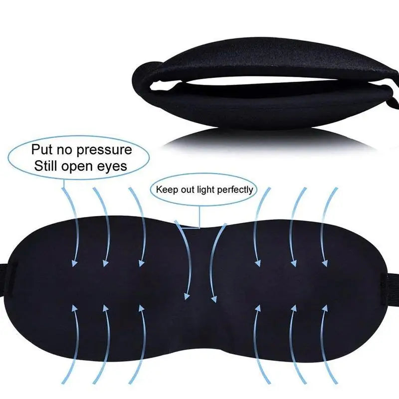3D Sleep Mask – Full Blackout Without Pressure on Your Eyes