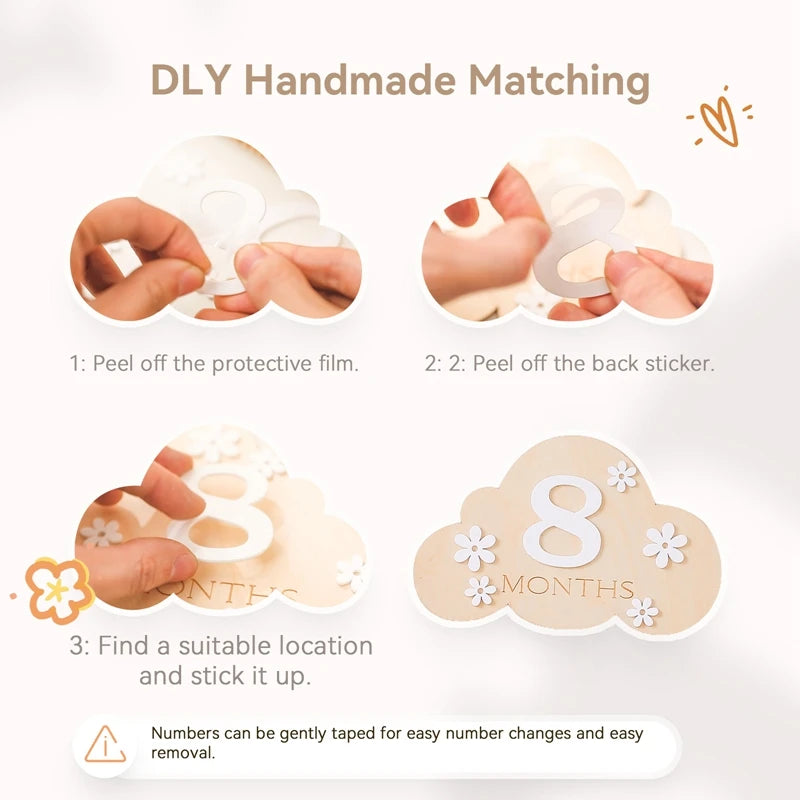 Wooden Milestone Cards – Month-by-Month Baby Photos