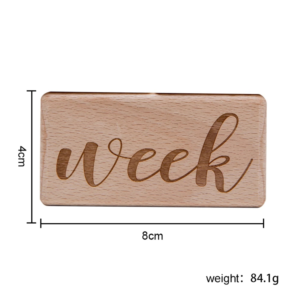 Wooden Milestone Blocks – Set of 3 for Baby Photos