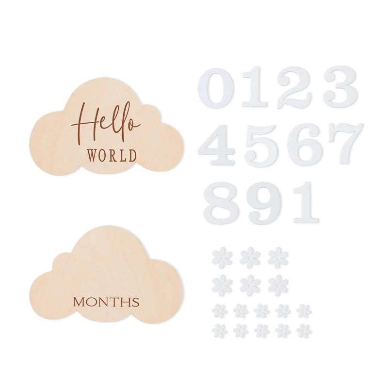 Wooden Milestone Cards – Month-by-Month Baby Photos