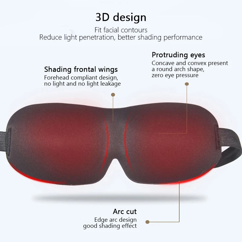 3D Sleep Mask – Full Blackout Without Pressure on Your Eyes