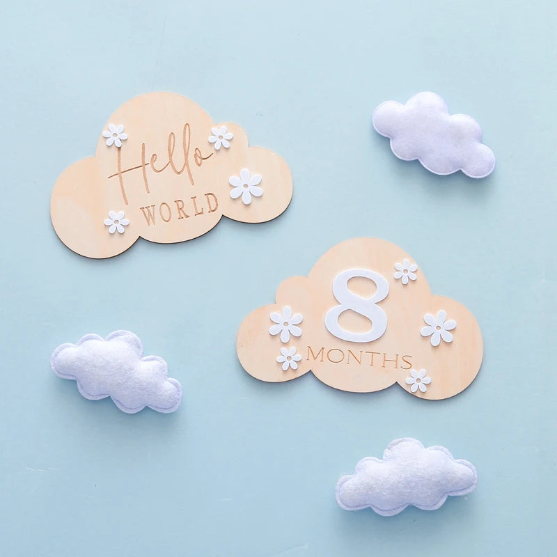 Wooden Milestone Cards – Month-by-Month Baby Photos