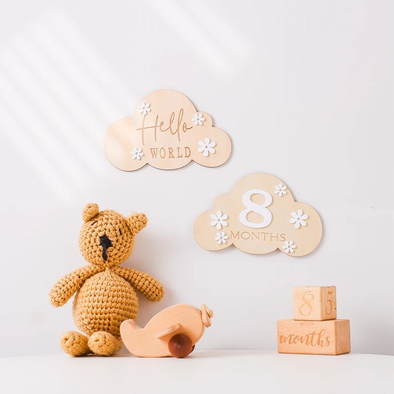Wooden Milestone Cards – Month-by-Month Baby Photos
