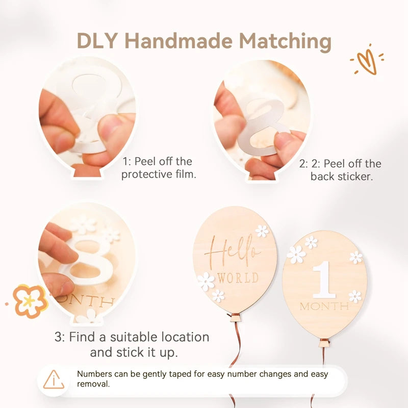 Wooden Milestone Cards – Month-by-Month Baby Photos