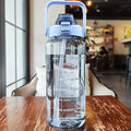 2 L Water Bottle with Straw and Hourly Time Markers