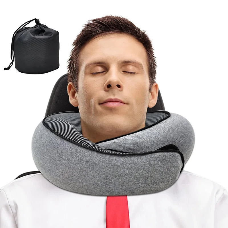 Memory Foam Travel Neck Pillow – Steady Support in the Car and on Flights