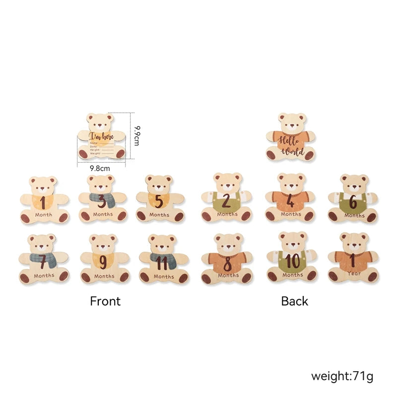 Wooden Milestone Cards – Month-by-Month Baby Photos